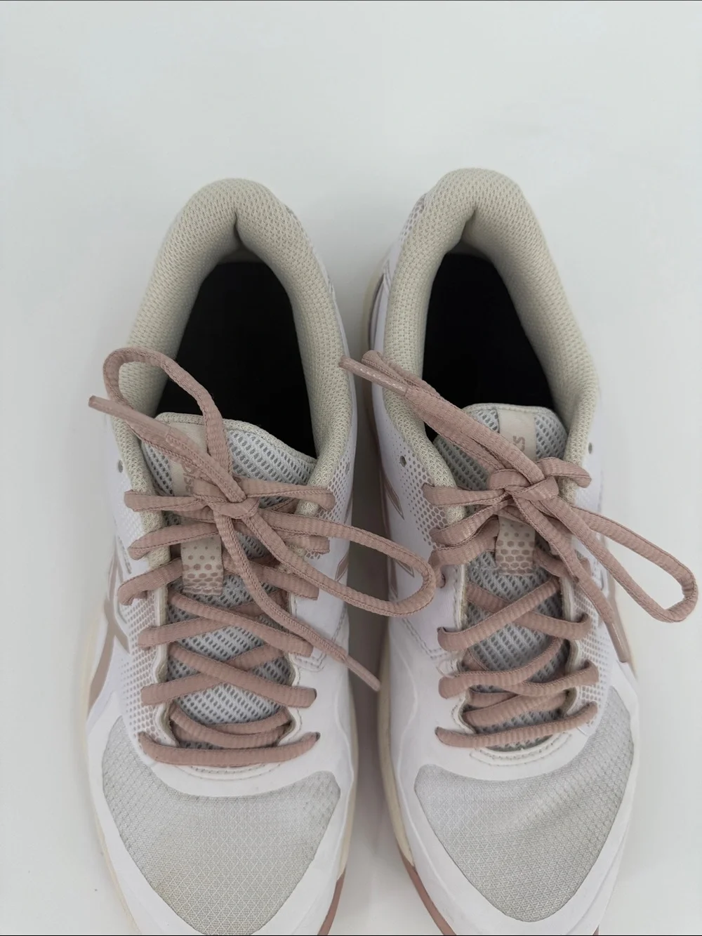 ASICS Game FF Pickleball shoes in white with neutral pink accents